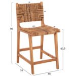 ΣΚΑΜΠΟ ΜΠΑΡ WALTER HM9842 ΞΥΛO TEAK ΣΕ ΦΥΣΙΚΟ-ΨΑΘΑ 46x55x96Υεκ. - Image 2