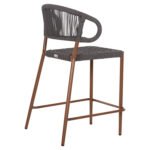 ΣΚΑΜΠΟ ΜΠΑΡ ΜΕΣ.ΥΨΟΥΣ EULO HM6087.01 ΑΛΟΥΜΙΝΙΟ ΚΑΡΥΔΙ-ΣΥΝΘ.RATTAN ΓΚΡΙ 60x60x99Υεκ. - Image 5