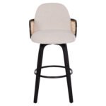 ΣΚΑΜΠΟ ΜΠΑΡ ΠΕΡΙΣΤΡΕΦΟΜΕΝΟ BECKER HM18251.02 PLYWOOD ΜΑΥΡΟ--ΕΚΡΟΥ ΥΦΑΣΜΑ 50x52x100Υ - Image 3