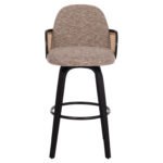 ΣΚΑΜΠΟ ΜΠΑΡ ΠΕΡΙΣΤΡΕΦΟΜΕΝΟ BECKER HM18251.03 PLYWOOD ΜΑΥΡΟ--ΚΑΦΕ ΥΦΑΣΜΑ 50x52x100Υ - Image 3