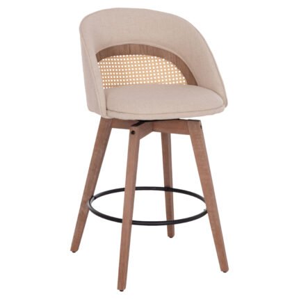 Αγόρασε ΣΚΑΜΠΟ ΜΠΑΡ ΠΕΡΙΣΤΡΕΦΟΜΕΝΟ RIKI HM18253.01 ΞΥΛΟ--ΜΠΕΖ ΥΦΑΣΜΑ 51x53x94Υεκ. σε μοναδική τιμή στο clickforshop.gr