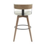 ΣΚΑΜΠΟ ΜΠΑΡ ΠΕΡΙΣΤΡΕΦΟΜΕΝΟ LANI HM9988.01 ΠΟΔΙΑ ΟΞΙΑΣ-ΕΚΡΟΥ ΥΦΑΣΜΑ 55x55x97Υεκ. - Image 6