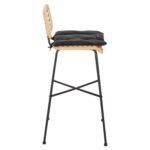 ΣΚΑΜΠΟ ΜΠΑΡ ΨΗΛΟ ALLEGRA HM5708.11 ΜΕΤΑΛΛΟ&ΜΑΞΙΛΑΡΙ ΜΑΥΡΟ-WICKER ΜΠΕΖ 48x49x99,5Υεκ. - Image 4