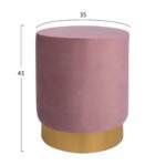 ΣΚΑΜΠΟ LEVY ΣΑΠΙΟ ΜΗΛΟ ΒΕΛΟΥΔΟ ΜΕ ΧΡΥΣΗ ΒΑΣΗ HM8408.02 Φ35x43Υ εκ. - Image 2