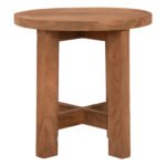 ΣΚΑΜΠΟ-ΤΡΑΠΕΖΑΚΙ ΣΤΡΟΓΓΥΛΟ ΑΠΟ ΞΥΛΟ ΤΕΑΚ ΣΕ ΦΥΣΙΚΟ ΧΡΩΜΑ HM7943 45,5x40x45Υ εκ. - Image 3