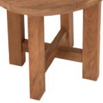 ΣΚΑΜΠΟ-ΤΡΑΠΕΖΑΚΙ ΣΤΡΟΓΓΥΛΟ ΑΠΟ ΞΥΛΟ ΤΕΑΚ ΣΕ ΦΥΣΙΚΟ ΧΡΩΜΑ HM7943 45,5x40x45Υ εκ. - Image 4