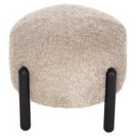 ΣΚΑΜΠΟ EWAN ΣΤΡΟΓΓΥΛΟ HM9596.08 ΜΠΕΖ ΜΠΟΥΚΛΕ ΥΦΑΣΜΑ-ΜΑΥΡΑ ΜΕΤΑΛΛΙΚΑ ΠΟΔΙΑ Φ45x36Υεκ - Image 3