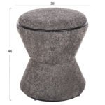 ΣΚΑΜΠΟ ΣΤΡΟΓΓΥΛΟ LINNER HM9604.01 ΜΠΟΥΚΛΕ ΥΦΑΣΜΑ ΓΚΡΙ-ΜΑΥΡΗ ΛΕΠΤΟΜΕΡΕΙΑ Φ38x44Υεκ. - Image 2