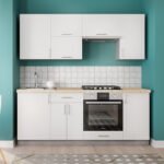 ΣΥΝΘΕΣΗ ΚΟΥΖΙΝΑΣ ΜΕΛΑΜΙΝΗ ΛΕΥΚΗ-ΠΑΓΚΟΣ ΟΨΗ ΜΠΕΖ ΜΑΡΜΑΡΟ 200x47x84,8Υεκ.HM2470.02 - Image 3