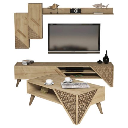 Αγόρασε ΣΥΝΘΕΣΗ ΣΑΛΟΝΙΟΥ ΜΕΛΑΜΙΝΗΣ 2 ΤΜΧ ΦΥΣΙΚΟ OAK HM11849.01 σε μοναδική τιμή στο clickforshop.gr