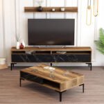 ΣΥΝΘΕΣΗ ΣΑΛΟΝΙΟΥ ΜΕΛΑΜΙΝΗΣ 2ΤΜΧ ΚΑΡΥΔΙ-BLACK MARBLE HM11855.01 - Image 2
