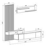 ΣΥΝΘΕΣΗ ΤΗΛΕΟΡΑΣΗΣ DORT HM18076.01 ΜΕΛΑΜΙΝΗ ΣΕ ΣΟΝΑΜΑ-ΛΕΥΚΟ 249.5x42.2x199.5Υεκ - Image 2
