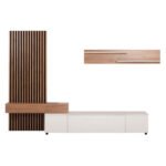 ΣΥΝΘΕΣΗ ΤΗΛΕΟΡΑΣΗΣ DORT HM18076.01 ΜΕΛΑΜΙΝΗ ΣΕ ΣΟΝΑΜΑ-ΛΕΥΚΟ 249.5x42.2x199.5Υεκ - Image 4