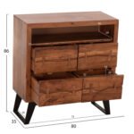 ΣΥΡΤΑΡΙΕΡΑ FANSI 3ΣΥΡΤΑΡΙΑ ΑΠΟ ΜΑΣΙΦ ΞΥΛΟ ΑΚΑΚΙΑΣ 80x35x86Υεκ. HM8474.11 - Image 2