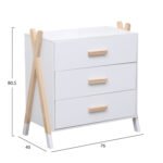 ΣΥΡΤΑΡΙΕΡΑ ΠΑΙΔΙΚH PASCHAL HM2493.03 ΜΕΛΑΜΙΝΗ-ΞΥΛΟ ΠΕΥΚΟΥ 76x40x80.5Υεκ - Image 3
