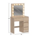 ΤΟΥΑΛΕΤΑ ΜΕ ΦΩΤΙΣΜΟ LED & ΣΥΡΤΑΡΙΑ KEITLIN HM2499.01 ΜΕΛΑΜΙΝΗ ΣΕ SONAMA 80x40x140Υεκ - Image 3