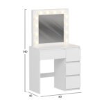 ΤΟΥΑΛΕΤΑ ΜΕ ΦΩΤΙΣΜΟ LED & ΣΥΡΤΑΡΙΑ KEITLIN HM2499.03 ΜΕΛΑΜΙΝΗ ΣΕ ΛΕΥΚΟ 80x40x140Υεκ. - Image 3