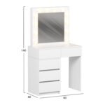 ΤΟΥΑΛΕΤΑ ΜΕ ΦΩΤΙΣΜΟ LED & ΣΥΡΤΑΡΙΑ BEYON HM2500.03 ΜΕΛΑΜΙΝΗ ΣΕ ΛΕΥΚΟ 80x40x140Υεκ. - Image 3