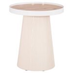 ΤΡΑΠΕΖΑΚΙ ΒΟΗΘΗΤΙΚΟ DENTON HM18023.02 MDF TOP ΦΥΣΙΚΟ ΞΥΛΟΥ-ΒΑΣΗ ΛΕΥΚΗ Φ45x51,5Υεκ. - Image 3