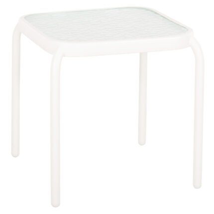 Αγόρασε ΤΡΑΠΕΖΑΚΙ ΕΞ.ΧΩΡΟΥ ΤΕΤΡΑΓΩΝΟ DIDO HM5975.02 ΛΕΥΚΟ ΜΕΤΑΛΛΟ-ΓΥΑΛΙ 40x40x40Υεκ σε μοναδική τιμή στο clickforshop.gr