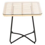 ΤΡΑΠΕΖΑΚΙ GERRY HM5717.11 ΜΕ WICKER ΜΠΕΖ-ΜΑΥΡΟ ΜΕΤΑΛ.ΣΚΕΛΕΤΟ 50x50x47,5Υεκ. - Image 3