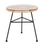 Αγόρασε ΤΡΑΠΕΖΑΚΙ ΣΤΡΟΓΓΥΛΟ ΜΑΥΡΟ ΜΕΤΑΛΛΙΚΟ ALLEGRA HM5459.11 ΜΠΕΖ WICKER-ΓΥΑΛΙ Φ45x46Υεκ σε μοναδική τιμή στο clickforshop.gr