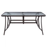 ΤΡΑΠΕΖΙ BRUNO 150X90Χ75Υεκ. ΜΕΤΑΛΛΙΚΟ ΟΡΘΟΓΩΝΙΟ ΚΑΦΕ ΜΕ ΤΡΥΠΑ ΟΜΠΡΕΛΑΣ Φ38 HM5145.12 - Image 3