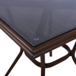 ΤΡΑΠΕΖΙ ΑΛΟΥΜΙΝΙΟΥ HARLOW 70X70X76Υ ΜΕ ΟΨΗ BAMBOO HM5568.03 ΚΑΦΕ ΜΕ ΓΥΑΛΙ - Image 4