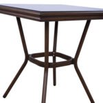 ΤΡΑΠΕΖΙ ΑΛΟΥΜΙΝΙΟΥ HARLOW 70X70X76Υ ΜΕ ΟΨΗ BAMBOO HM5568.03 ΚΑΦΕ ΜΕ ΓΥΑΛΙ - Image 6