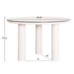 ΤΡΑΠΕΖΙ ΑΛΟΥΜΙΝΙΟΥ DOSUN HM6201.02 ΚΡΕΜ ΣΚΕΛΕΤΟΣ-3D PRINT ΓΥΑΛΙ-ΚΕΡΑΜΙΚΟ LOOK Φ120εκ - Image 2