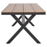 ΤΡΑΠΕΖΙ ΑΛΟΥΜΙΝΙΟΥ ΟΡΘΟΓΩΝΙΟ TAWNEE HM6039.01 ΑΝΘΡΑΚΙ-POLYWOOD ΦΥΣΙΚΟ 219,5x89,5x73Υ - Image 5