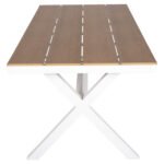 ΤΡΑΠΕΖΙ ΑΛΟΥΜΙΝΙΟΥ ΟΡΘΟΓΩΝΙΟ TAWNEE HM6039.02 ΛΕΥΚΟ-POLYWOOD ΦΥΣΙΚΟ 219,5x89,5x73Υ - Image 5