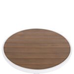 ΤΡΑΠΕΖΙ ΑΛΟΥΜΙΝΙΟΥ ΣΤΡΟΓΓΥΛΟ ALEXA HM6086.02 ΛΕΥΚΟ-POLYWOOD TOP ΦΥΣΙΚΟ Φ60x73Υεκ. - Image 4