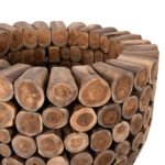 ΤΡΑΠΕΖΙ BAR ΣΤΡΟΓΓΥΛΟ LEEROY HM9806 KOMMATIA ΞΥΛΟΥ TEAK Φ900x103Υεκ. - Image 3