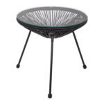 Αγόρασε ΤΡΑΠΕΖΙ ΒΟΗΘΗΤΙΚΟ ALLEGRA ΕΠΑΓΓΕΛΜ. ΜΕΤΑΛΛΟ ΜΑΥΡΟ RATTAN ΜΑΥΡΟ HM5874.01 Φ47x45Yεκ. σε μοναδική τιμή στο clickforshop.gr