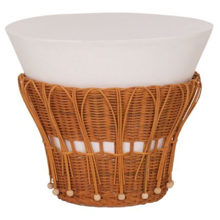 Αγόρασε ΤΡΑΠΕΖΙ ΒΟΗΘΗΤΙΚΟ PERRAL HM18164.02S FIBER CEMENT ΛΕΥΚΟ-ΦΥΣΙΚΟ RATTAN--Φ42x36Υεκ σε μοναδική τιμή στο clickforshop.gr