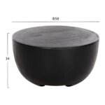 ΤΡΑΠΕΖΙ ΒΟΗΘΗΤΙΚΟ POMPU HM9794.02 ΜΑΥΡΟ ΜΑΣΙΦ ΞΥΛΟ SUAR Φ58x34Υεκ. - Image 2