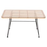 ΤΡΑΠΕΖΙ ΕΞ.ΧΩΡΟΥ ΧΑΜΗΛΟ ALLEGRA HM6076 ΜΑΥΡΟ ΜΕΤΑΛΛΟ-ΜΠΕΖ WICKER 95X55X51.5Yεκ. - Image 3