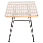 ΤΡΑΠΕΖΙ ΕΞ.ΧΩΡΟΥ ΧΑΜΗΛΟ ALLEGRA HM6076 ΜΑΥΡΟ ΜΕΤΑΛΛΟ-ΜΠΕΖ WICKER 95X55X51.5Yεκ. - Image 4