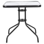 ΤΡΑΠΕΖΙ ΕΞΩΤ.ΧΩΡΟΥ FIGO HM5036.03 ΜΕΤΑΛΛΟ ΜΑΥΡΟ- ΓΥΑΛΙΝΗ ΕΠΙΦΑΝΕΙΑ 70Χ70Χ70Υεκ - Image 3