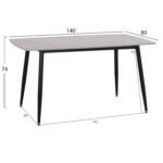 ΤΡΑΠΕΖΙ RAVEN HM18149.13 ΚΕΡΑΜΙΚΟ TOP ΜΕ ΟΨΗ ΓΚΡΙ ΜΑΡΜΑΡΟ 140x80x74Υεκ. - Image 2