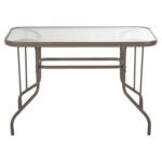 ΤΡΑΠΕΖΙ ADAM HM5020.04 ΜΕΤΑΛΛΙΚΟ ΣΑΜΠΑΝΙ ΜΕ ΓΥΑΛΙΝΗ ΕΠΙΦΑΝΕΙΑ 110Χ60Χ71Υεκ. - Image 3