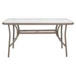 ΤΡΑΠΕΖΙ BRUNO HM5106.04 ΣΑΜΠΑΝΙ ΜΕΤΑΛΛΙΚΟ ΜΕ ΓΥΑΛΙΝΗ ΕΠΙΦΑΝΕΙΑ 140Χ80Χ71Υεκ - Image 3