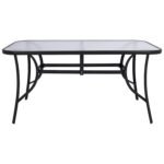 ΤΡΑΠΕΖΙ BRUNO 150X90Χ72Υεκ. ΜΕΤΑΛΛΙΚΟ ΜΑΥΡΟ ΜΕ ΓΥΑΛΙΝΗ ΕΠΙΦΑΝΕΙΑ HM5145.03 - Image 3