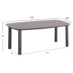 ΤΡΑΠΕΖΙ DOSUN HM6202.01 ΓΚΡΙ ΑΛΟΥΜΙΝΙΟ-3D PRINT ΓΥΑΛΙ-ΚΕΡΑΜΙΚΟ LOOK 220x100x75Υεκ - Image 2