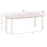 ΤΡΑΠΕΖΙ DOSUN HM6202.02 ΚΡΕΜ ΑΛΟΥΜΙΝΙΟ-3D PRINT ΓΥΑΛΙ ΚΕΡΑΜΙΚΟ LOOK 220x100x75Υεκ - Image 2
