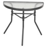 ΤΡΑΠΕΖΙ ΗΜΙΚΥΚΛΙΚΟ LIMA HM5967.01 ΜΕΤΑΛΛΙΚΟ ΓΚΡΙ ΜΕ ΓΥΑΛΙΝΟ TOP 70x40x64,5Υεκ. - Image 4