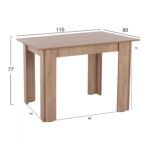 ΤΡΑΠΕΖΙ ΚΟΥΖΙΝΑΣ HM2428.01 KELVIN SONOMA OAK 110x80x77Υεκ. - Image 2