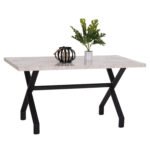 Αγόρασε ΤΡΑΠΕΖΙ ΚΟΥΖΙΝΑΣ LANA HM18221.01 ΜΕΛΑΜΙΝΗ ΛΕΥΚΟ ΜΑΡΜΑΡΟ-ΜΑΥΡΑ ΜΕΤΑΛ.ΠΟΔΙΑ 140x70x72Υεκ σε μοναδική τιμή στο clickforshop.gr