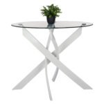 Αγόρασε ΤΡΑΠΕΖΙ ΚΟΥΖΙΝΑΣ ΣΤΡΟΓΓΥΛΟ ΜΕΤΑΛ. JAFARU ΛΕΥΚΟ-ΓΥΑΛΙ ΑΣΦΑΛΕΙΑΣ Φ90X75Yεκ.HM8499.03 σε μοναδική τιμή στο clickforshop.gr